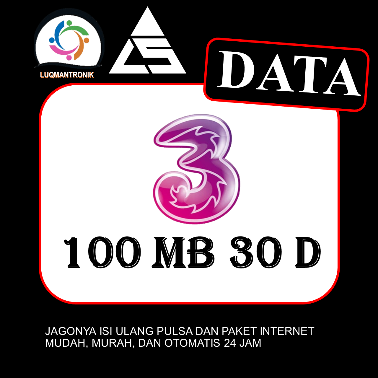 Paket Internet TRI REGULER - Tri Data 100 MB / 30 Hari
