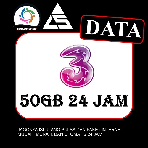 Paket Internet TRI REGULER - Kuota 50GB ( 2G/3G/4G ) 24 JAM masa aktif 30 hari