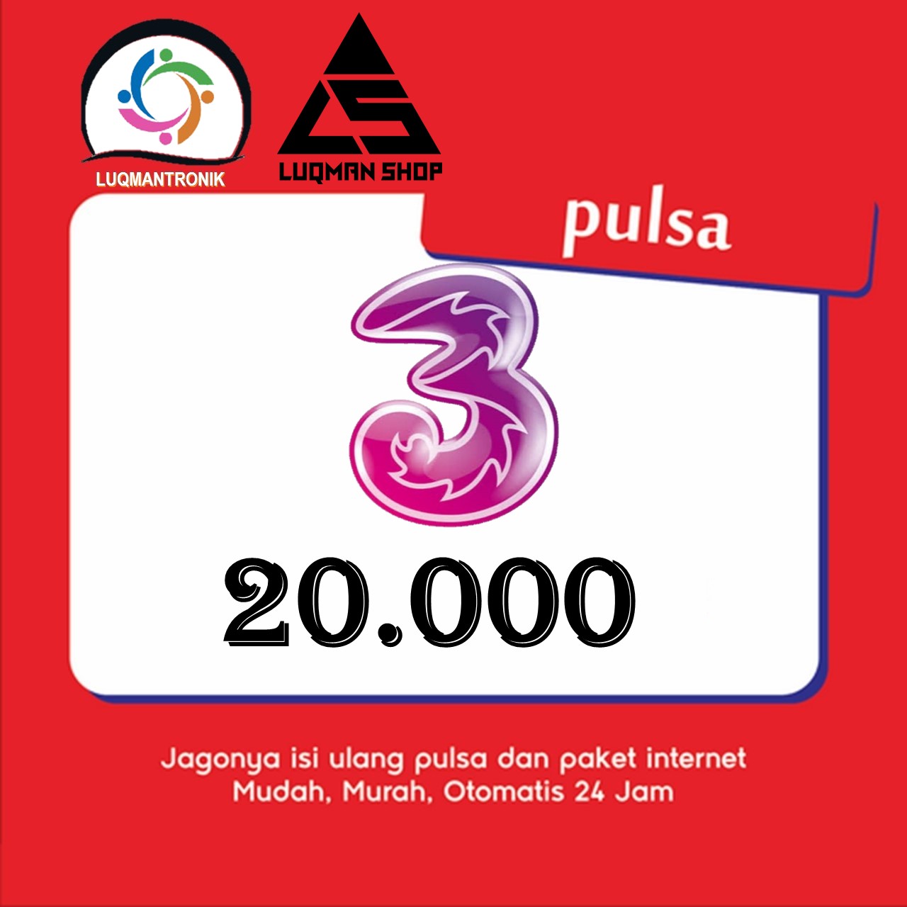 Pulsa TRI - Pulsa Three Rp 20.000