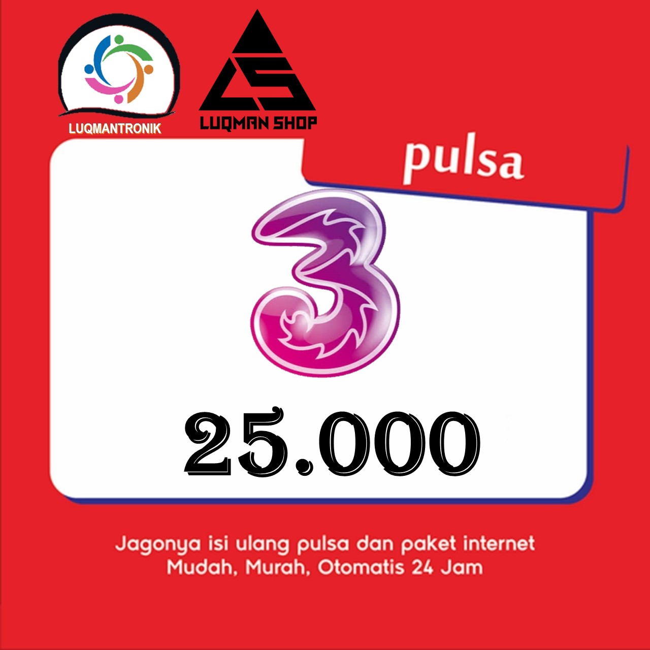 Pulsa TRI - Pulsa Three Rp 25.000