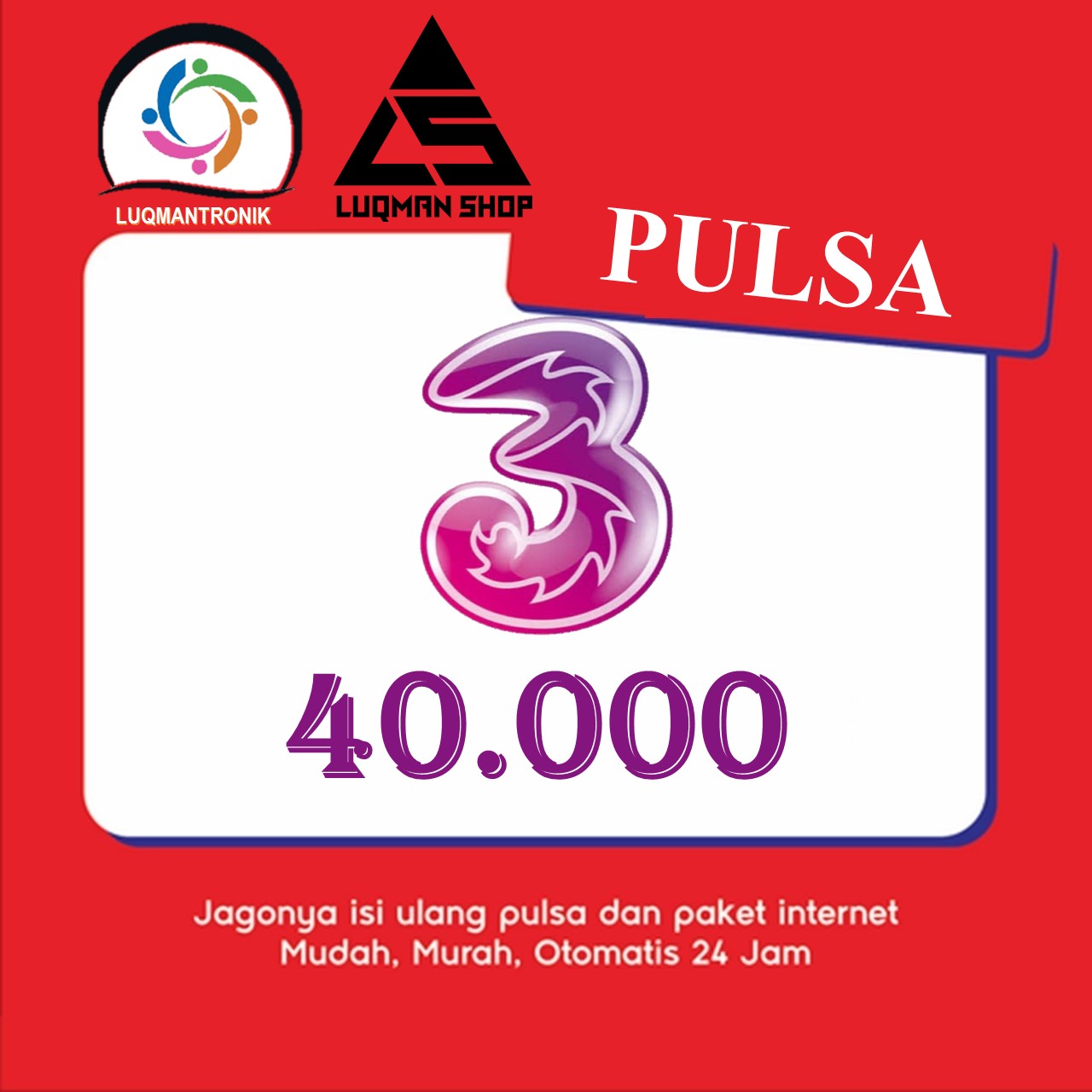 Pulsa TRI - Pulsa Three Rp 40.000